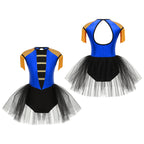 Girls Circus Ringmaster Cosplay Costume Sleeveless Sequin Tassels Leotard Ballet Tutu Dress Unitard Halloween Cosplay Lion Tamer