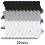 10/30 Pairs of High-Quality Soft and Comfortable Men's Running Socks Summer Sweat Wicking and Breathable Basketball Sports Socks
