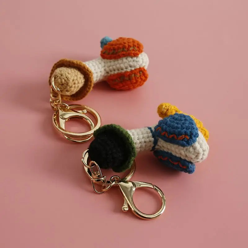 Cute Parrot Series Handmake Crochet Keychain Creative Small Bird Doll Keyring Gifts Knitted Parrot Keychain Custom Accessories