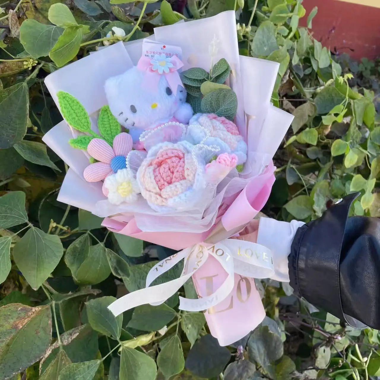 Genuine Hello Kitty Plush Toy Anime Stuffed Animals Keychains Creative Handmade Bouquets Christmas Vanlentine Birthday Gifts