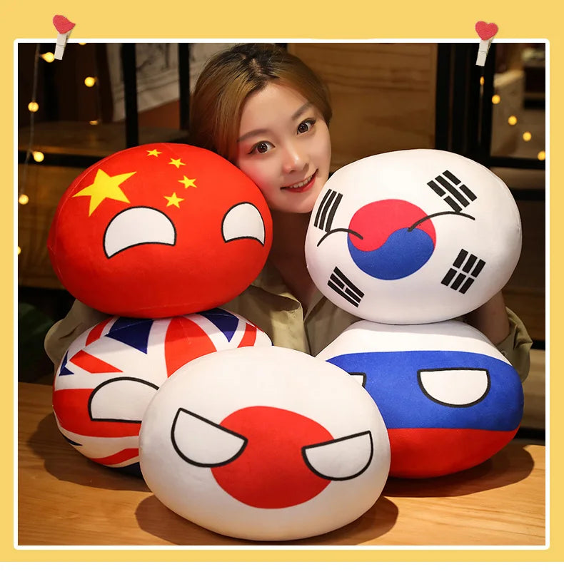 Wholesale Hot 10/30/40cm Polandball Country Ball Toy Plush Pendant Doll Countryball Ussr Usa France Russia Uk Japan Germanyitaly