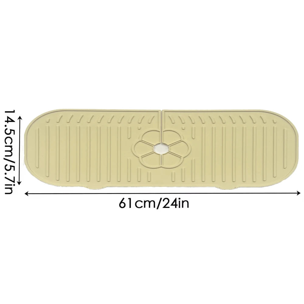 Kitchen Faucet Splash Pad Silicone Sink Faucet Splash Guard Mat Sponge Drain Pad Countertop Protector for Kitchen Bath Gadgets