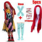 Kids Girls Boys Cosplay Scary Ghost Bride Sally Skeleton Jack Dress Striped Halloween Character Dress Up Costume