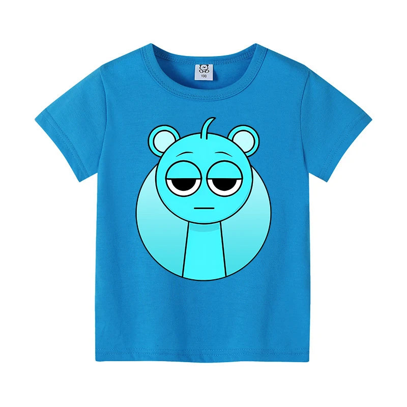 Sprunkis Boys Girls Child T Shirt Clothes Tops Children's Clothing Summer Cute Cotton Short Sleeve Tee New Kids Birthday Gifts