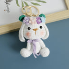 Cute Rabbit Doll Crochet Keyrings Handmaking Knitting Rabbit Keychains Cartoon Carrot Rabbit Keyrings Pendant Custom Accessories