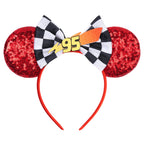 Disney Pixar Cars Kawaii Ear Headbands for Adults Lightning McQueen Hairband Cars on The Road Headwear Girl Bow Hair Accessories