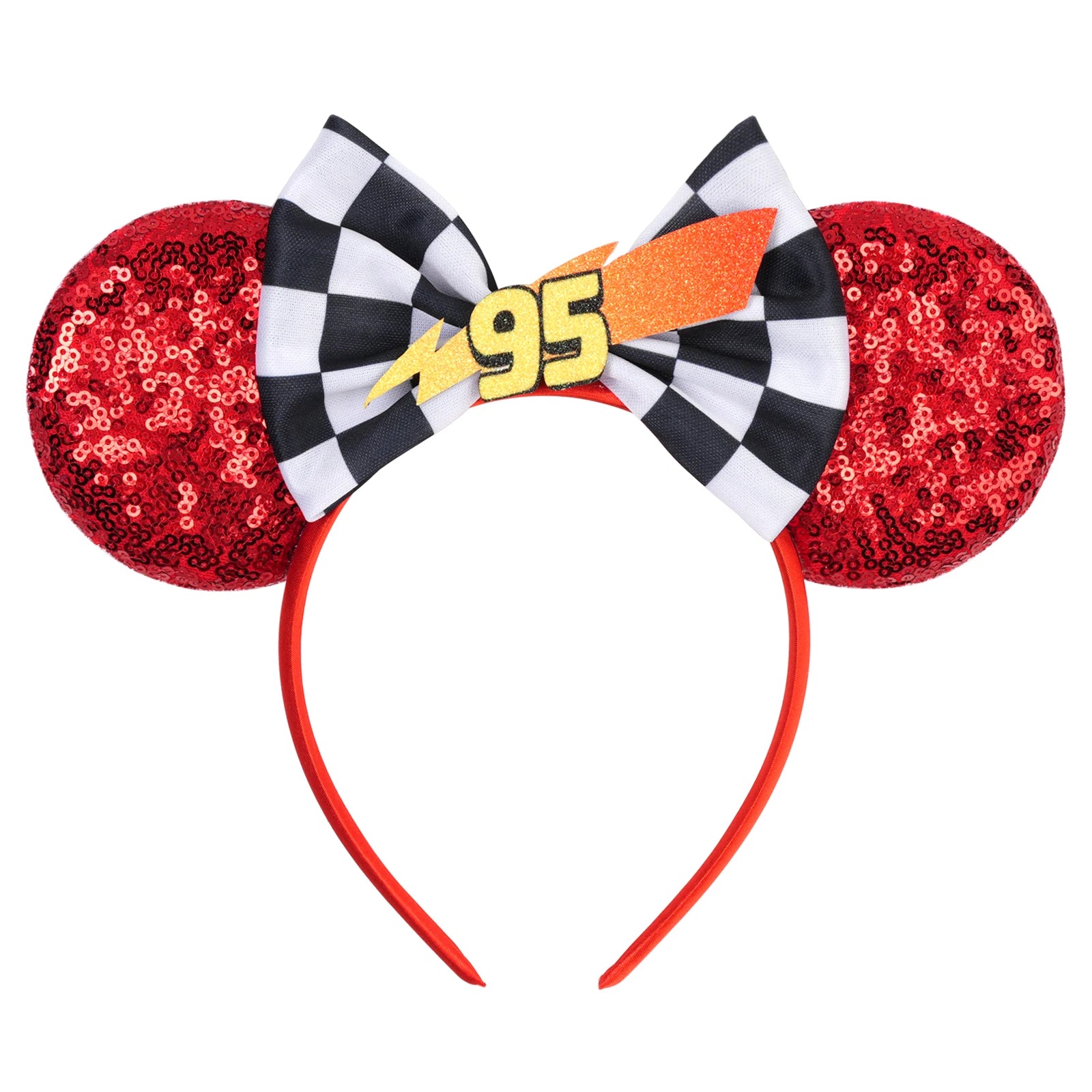 Disney Pixar Cars Kawaii Ear Headbands for Adults Lightning McQueen Hairband Cars on The Road Headwear Girl Bow Hair Accessories