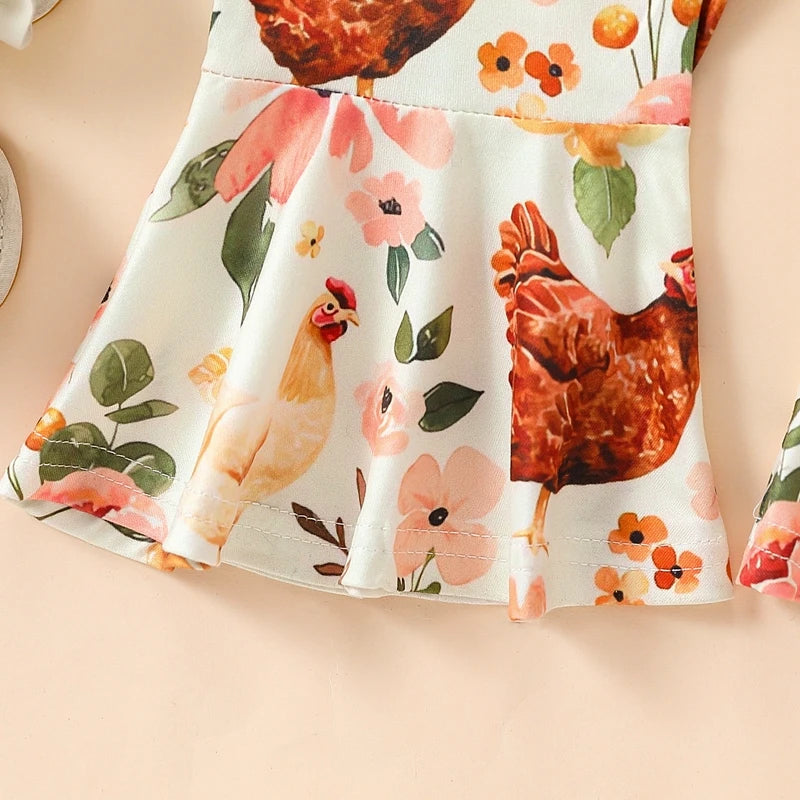 Citgeett Summer Easter Kids Baby Girls Romper Cute Sleeveless Flower Print Flare Leg Jumpsuit Overalls Clothes
