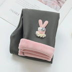 Kids Leggings Cartoon Rabbit Cashmere-Style Leggings Baby Girl Winter Pants Soft Kids' Autumn Wear