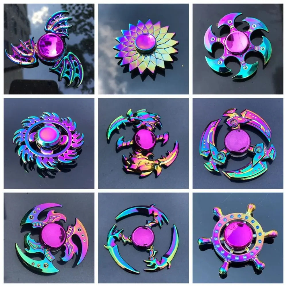 Dragon Wings Hand Spinner Alloy Low Noise Metal Rainbow Finger Spinner Anti-Anxiety High Speed Fingertip Gyro Birthday Gift