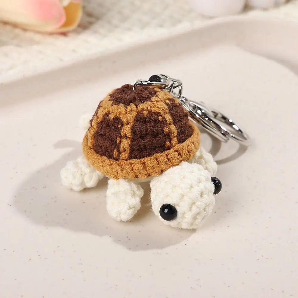 New Cute Turtle Keychain Handmade Mini Knit Turtle Pendant Crochet Bag Charm Backpack Hanging Creative Plush Toy Kids Gifts