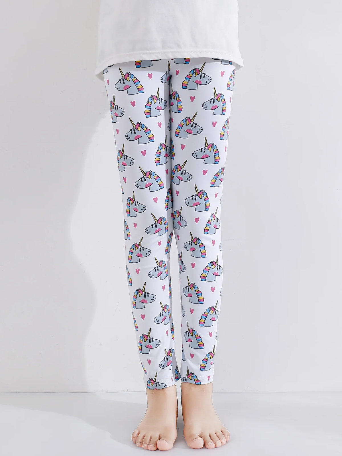 1 Pair of Cute Print Kids Baby Girl Leggings Spring Summer Children Stretch Slim Pants Suitable for 2-12 Years Girls Daily Wear