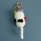 Handmaking Crochet Kitten Keyrings Cute Smiling Cat Doll Crochet Keychain Cartoon Kitten Series Knitting Doll Keychain Custom