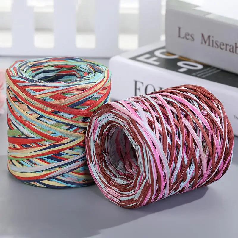 200M Raffia paper rope Straw Yarn For Knitting Crocheting Paper Threads DIY Handmade Summer Sunhat Beach Bag Freeshipping