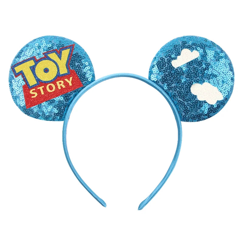 2026 Festival Party Cosplay Mouse Ears Headband 3.3" Ears Glitter Hairband For Boys Girls DIY Cartoon Hair Accessories