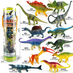 12pcs/set Updated Simulated Solid Dinosaurs Toy Model Realistic Brachiosaurus Tyrannosaurus Rex Toys For Children Christmas Gift