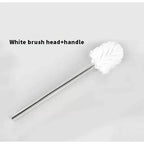 1/2pcs Japanese Minimalist Toilet Brush with Stainless Steel Handle Premium Brush Head for Bathroom Cleaning