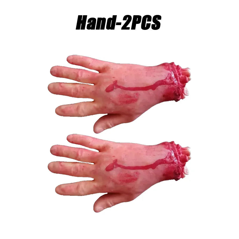 Horror Halloween Decoration Lifelike Bloody Severed Limbs Set Terrifying Fake Body Parts for Haunted House Prank Party