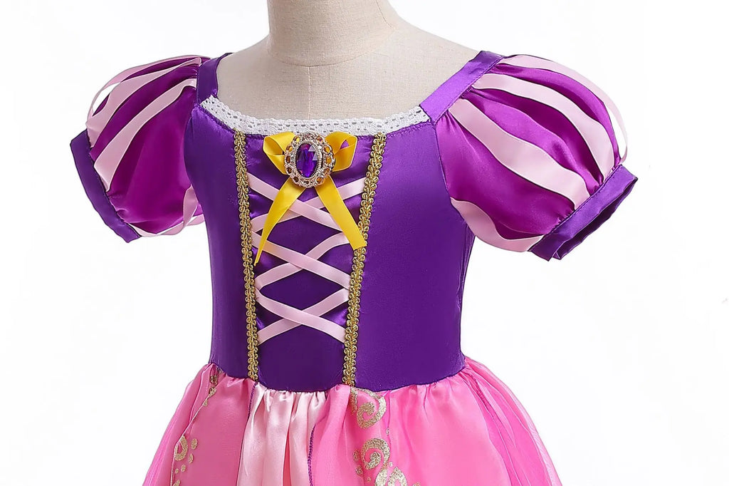 Girls Princess Dress Kids Disney Cosplay Cinderella Snow White Aurora Rapunzel Halloween Costume Children Birthday Party Dresses
