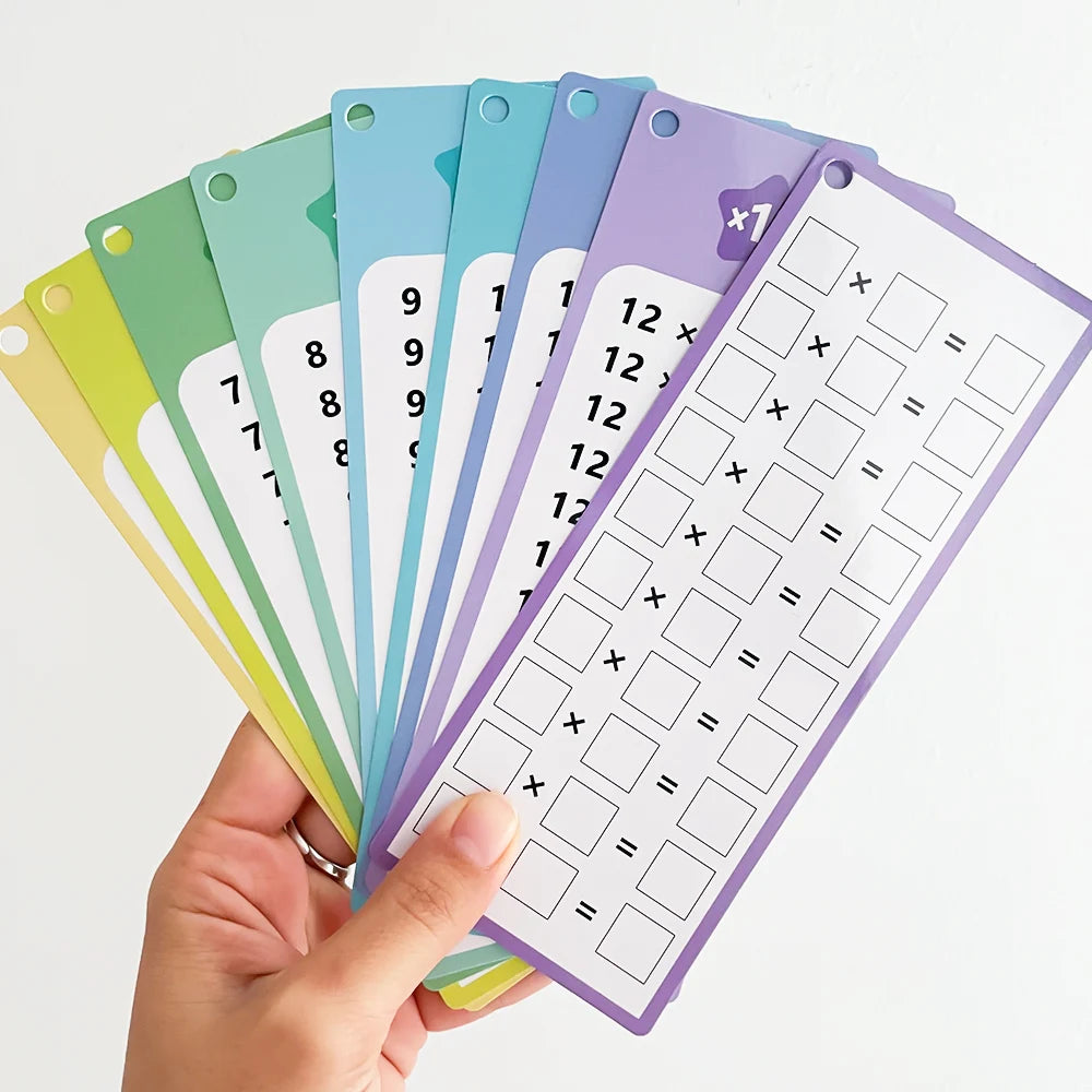 0-12 Multiplication Charts, Times Table Cards, Self Check Math Learning Tool, Montessori Mathematical Training, Teaching Aids