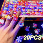 10/20PCS Cute Halloween Glowing Rings Glow Bracelet Christmas Ghost Pumpkin Snowman Child Kids Gift Halloween Party Decoration