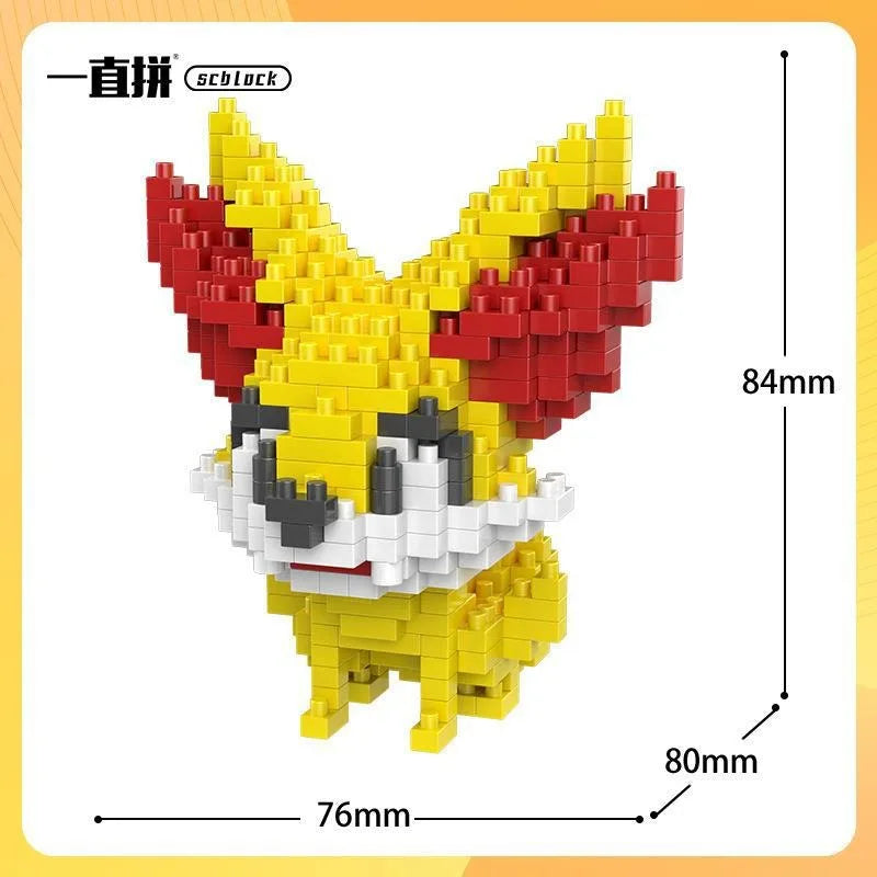 Pokemon Building Blocks Small Cartoon Mini Block Pikachu Charizard Eevee Mewtwo Anime Assemble Action Model Dolls Boys Toys