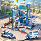 City Police Station Building Block Group Boy DIY Car Brick Police Station Model Building Children's Educational Toy Gift