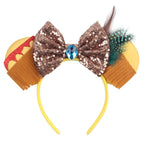 2026 Trip Mouse Ears Headband for Girls Women Sequin Castle 5"Bow Hairband Festival Party Cosplay DIY Hair Accessories