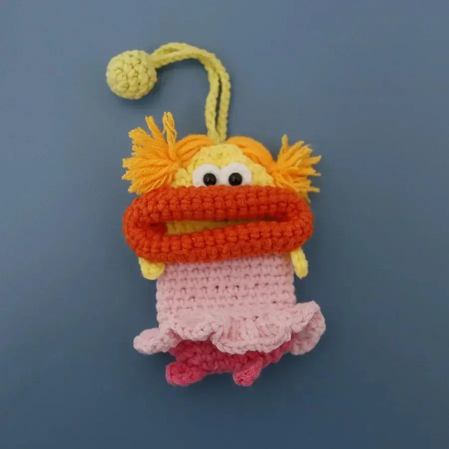 Funny Crochet Keychains Knitting Cute Sausage Mouth Doll Key Holder Knitted Storage Bag Keyrings For Car Keys Wholesale Custom