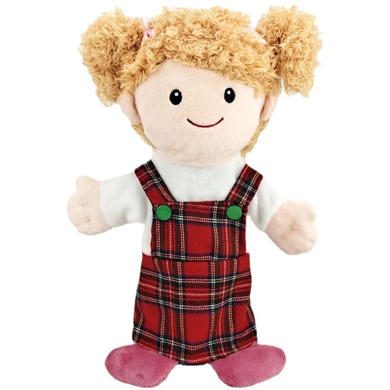 25cm Sweet Family Hand Puppet Dolls Early Education Learning Stuffed Plush Toys Cospaly Hand Finger Puppets for Children Gifts