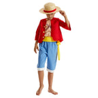 Luffy Cosplay Costume Anime Piece Coat Pants Hat for Kids Children Beach Clothing Halloween Carnival Party Role Play Suit