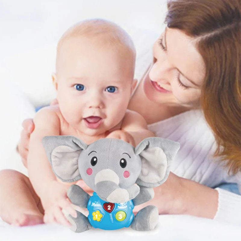 Family Enlightenment Toy Baby Coax Artifact Animal Doll Doll with Electric Sound and Light Music Baby Comfort Plush Toy