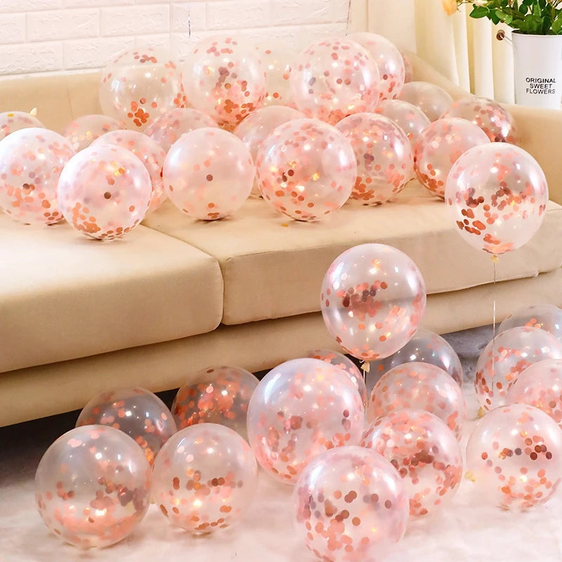 Gold Silver Confetti Balloons Glitter Sequin Globos Helium Balloon Birthday Party Halloween Christmas Party  Wedding Decorations