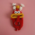 Funny Crochet Keychains Knitting Cute Sausage Mouth Doll Key Holder Knitted Storage Bag Keyrings For Car Keys Wholesale Custom
