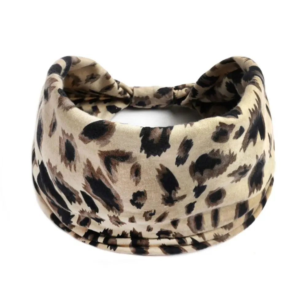 Bohemia Print Wide Headbands New Vintage Elastic Knot Turban Headwrap for Women Girls Soft Print Yoga Bandana Hair Accessories