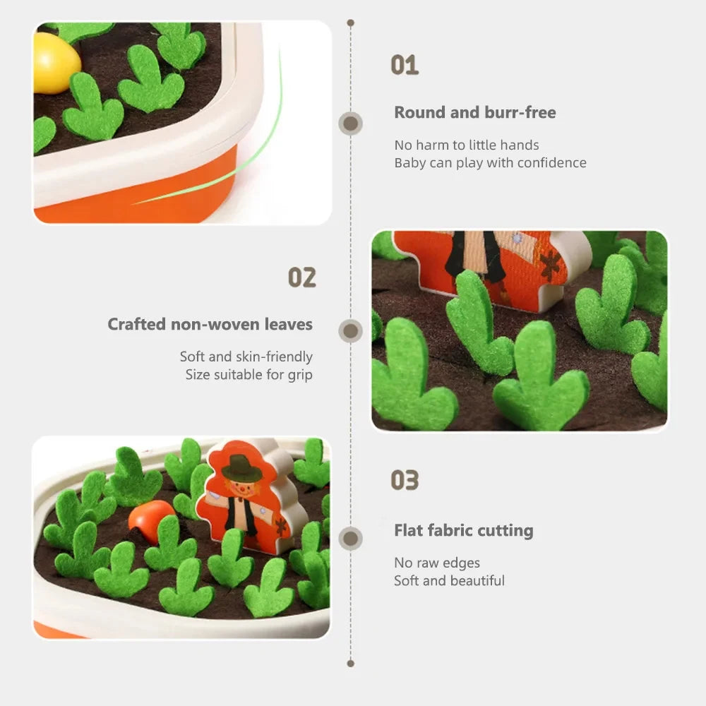 Children's Pull Radish Toy Fun Tabletop Carrot Harvest Game Teaching Aids Shape Sorting Matching Early Education Toys for Babies