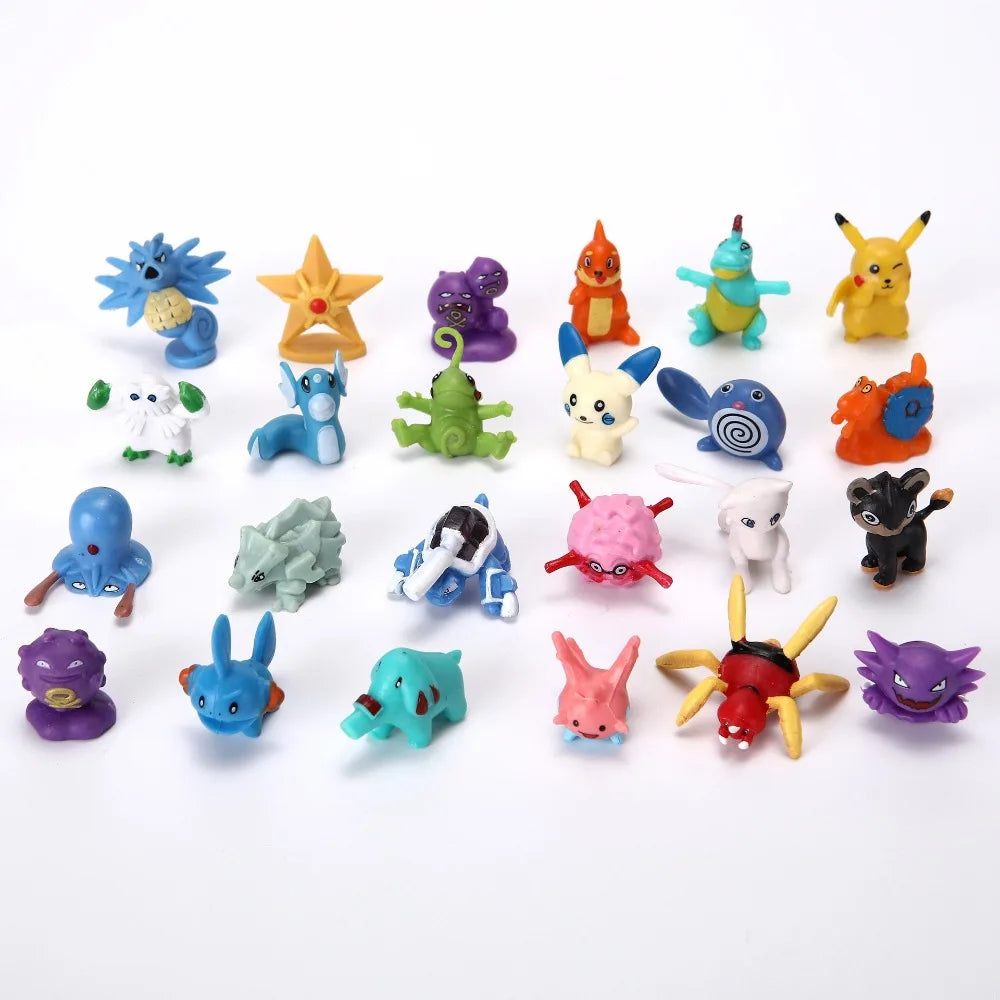 24-144pcs Pokemon Pikachu Action Figure Toys 2-3cm Mini Figures Model Toy Pikachu Anime Kids Doll Birthday Christmas Gifts