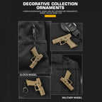 Mini Tactical Pistol Shape Car Keychain for Men Portable Decorations Detachable Keyring Realistic Model Toy Bag Accessories