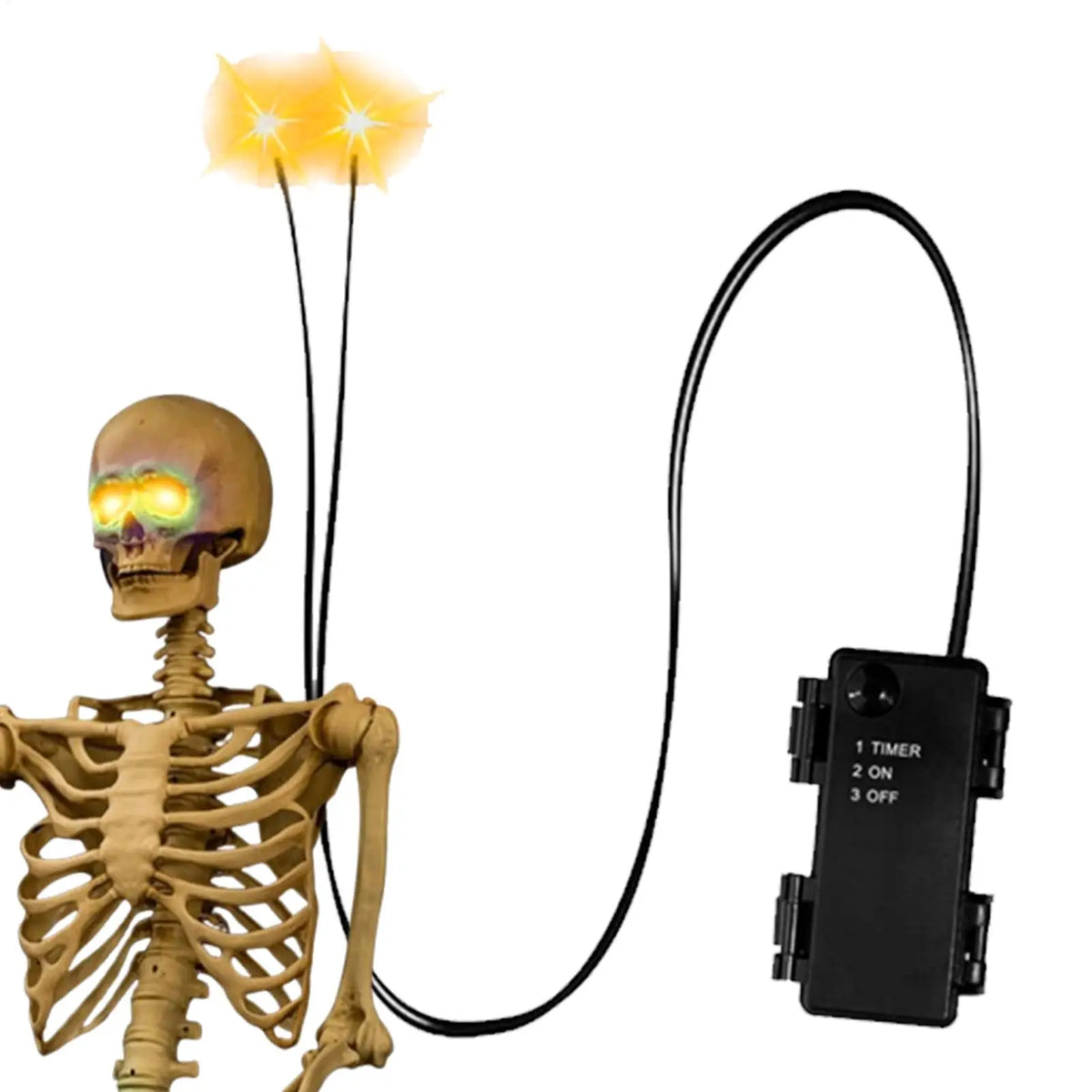 Glowing Eyes Halloween Decor with Timer LED Light Up Props for Skulls Pumpkins Tombstones Masks Halloween Party Decorations