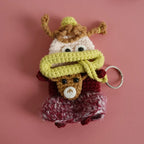 Funny Crochet Keychains Knitting Cute Sausage Mouth Doll Key Holder Knitted Storage Bag Keyrings For Car Keys Wholesale Custom