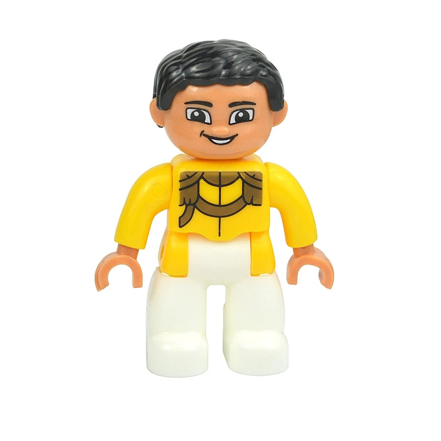 Big Size Figures Building Block Doll Family Farmer Pirate Worker Doctor Policemen Large Brick Compatible Build House Duploes Toy