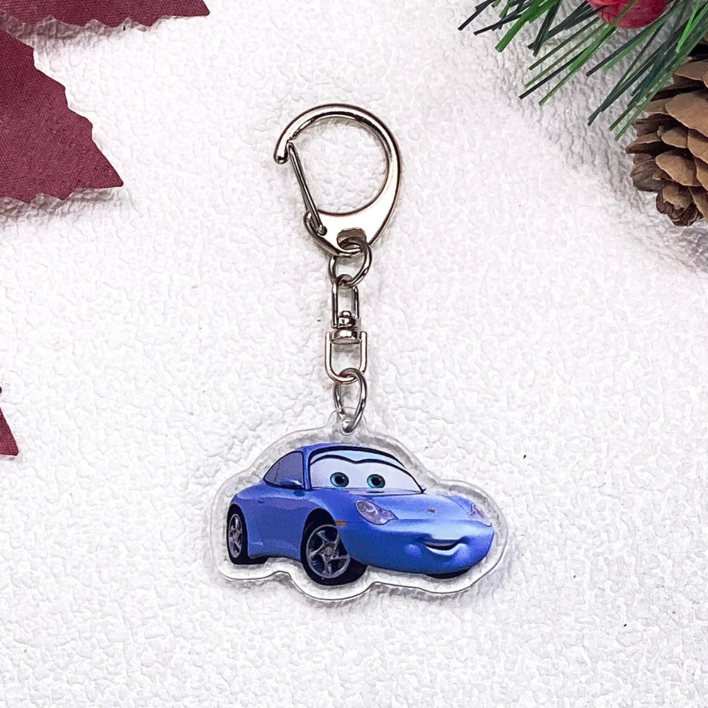 1/11Pcs Disney Cars Lightning McQueen Keychain Accessories Acrylic Charms Pendant For Bag Funny Key Holder Backpack Decoration