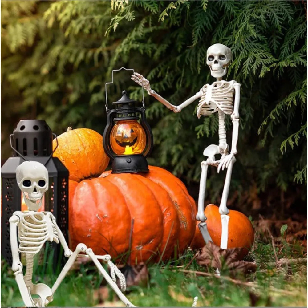 1PC Glowing and Non-glowing 40cm Joint Movable Simulation Skeleton for Halloween Ghost Festival Haunted House Outdoor Decoration