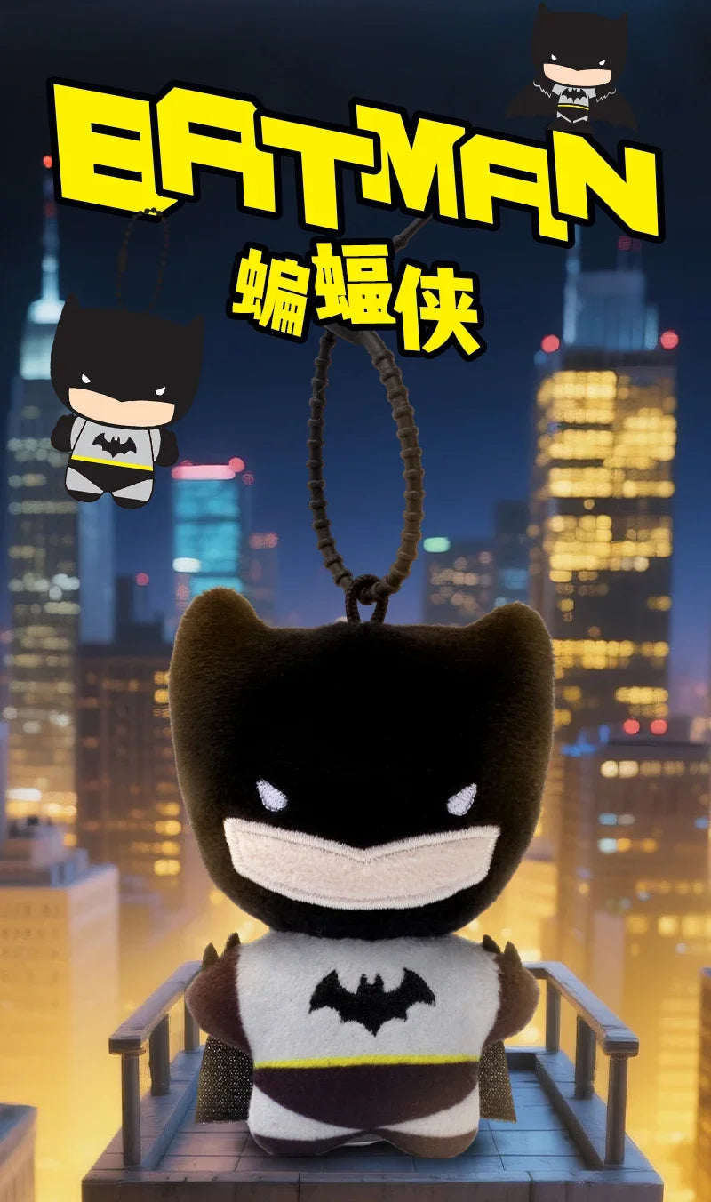 9cm Soft Plush Keychain DC Justice League Batman Superman Harley Quinn Joker Cute Cartoon Movie Dolls Creative Christmas Gifts