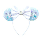 Frozen Elsa Mickey Mouse Ear Headband Sparkling Purple Bow Hair Hoops for Party Valentine Day Gift Holiday Hair Accessories