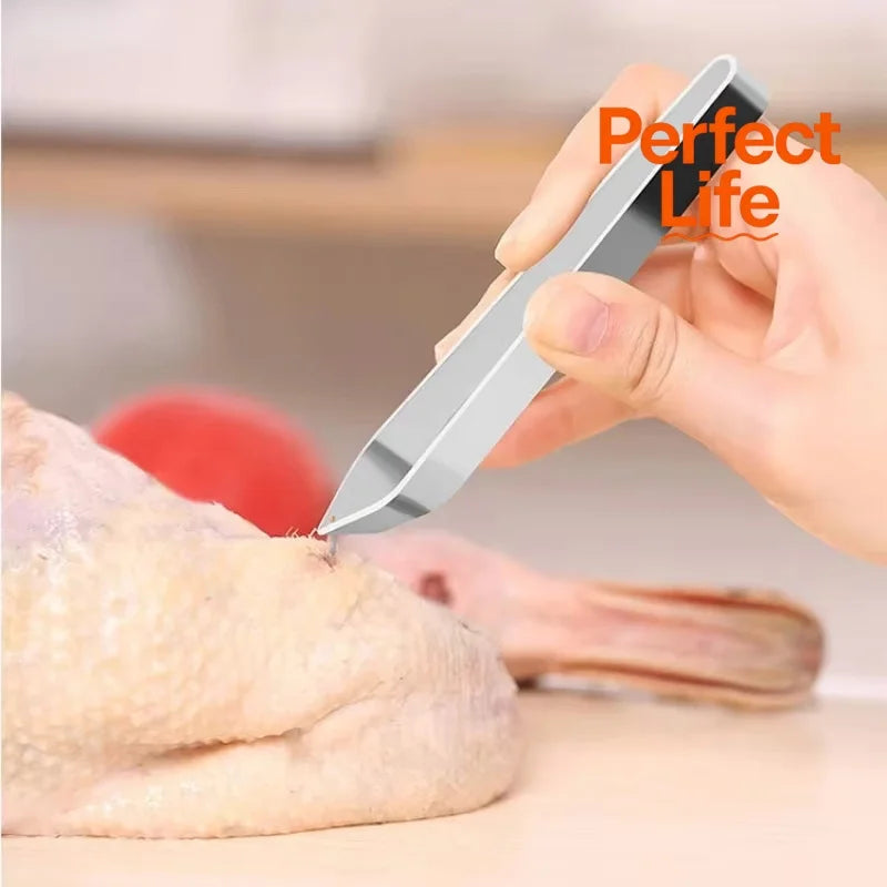 1pcs 430 Stainless Steel Fish Bone Tweezers Pincer Clip Puller Remover Tongs Fish Bone Plucking Clamp Kitchen Gadgets Tools