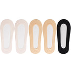 5 Pairs/Lot Socks Women's Ankle Short  No-Show Set Foot Cotton Female Invisible White Low Cut Summer Non-Slip Boat Sock