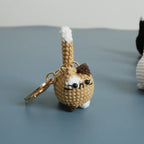 Small Cat Crochet Keychain Handmaking Crochet Cute Kitten Keyrings For Bag Pendant Knitting Animal Doll Keychain For Gift Custom