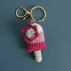 Handmaking Crochet Ice Cream Keyrings Wholesale Sweet Ice Cream Cone Series Crochet Keychain For Bag Pendant  Custom Accessories