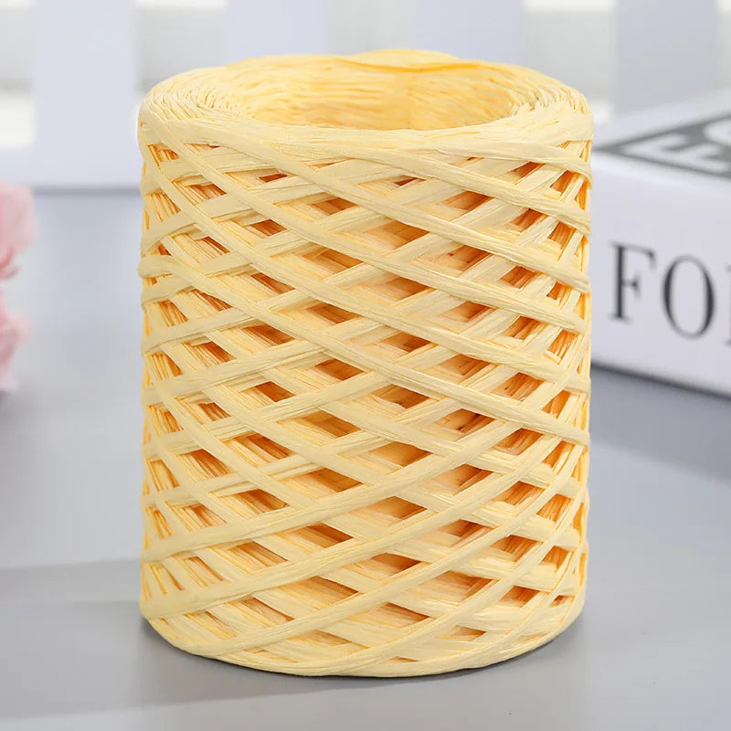 200M Raffia paper rope Straw Yarn For Knitting Crocheting Paper Threads DIY Handmade Summer Sunhat Beach Bag Freeshipping